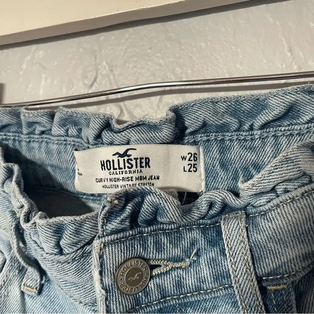 Hollister Jean Cutoff Shorts Light Wash Ruffle W 26